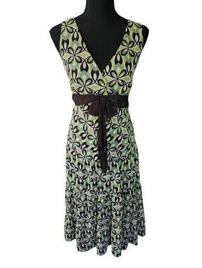 Y2K Flowy Empire Waist Babydoll Bow Dress Sz 14